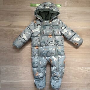 Primark Green Dinosaur Baby Snowsuit